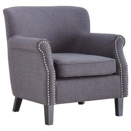 Modern Gray Fabric Lounge Chair Rachel
