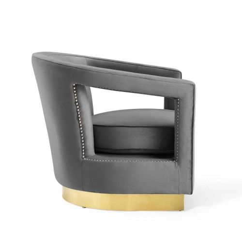 Modern Grey Fabric Lounge Chair Shift