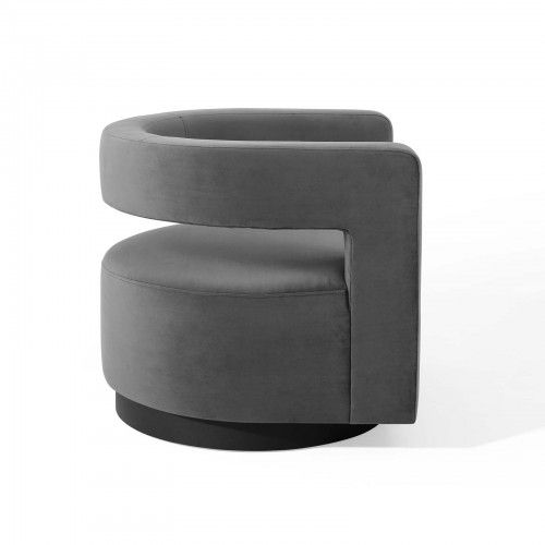 Modern Gray Velvet Lounge Chair Mila