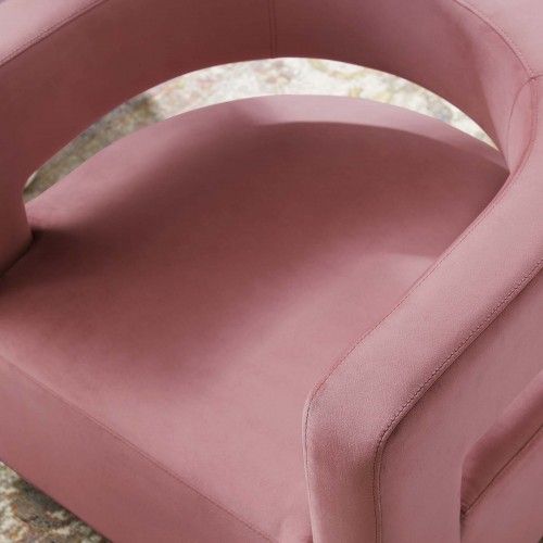 Modern Dusty Rose Velvet Lounge Chair Mila