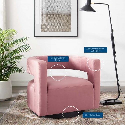 Modern Dusty Rose Velvet Lounge Chair Mila
