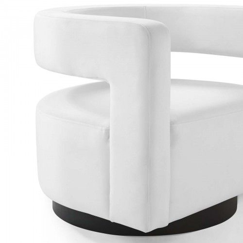 Modern White Velvet Lounge Chair Mila