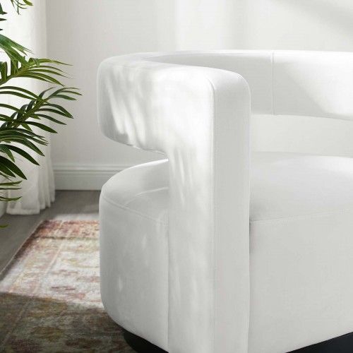Modern White Velvet Lounge Chair Mila