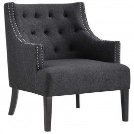 Modern Grey Fabric Lounge Chair Regency