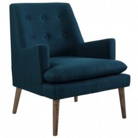Modern Azure Blue Upholstered Lounge Chair Leisure