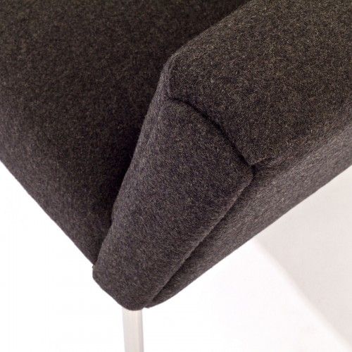 Modern dark gray fabric lounge chair and ottoman Classico