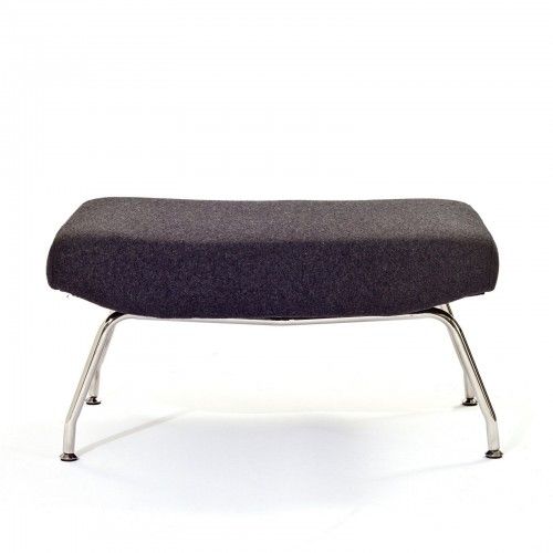 Modern dark gray fabric lounge chair and ottoman Classico