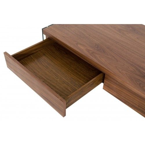 Modern walnut rectangular floating coffee table Ako