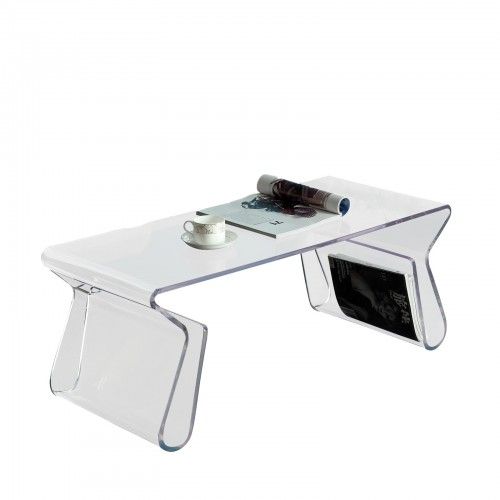Modern bent acrylic coffee table Visby