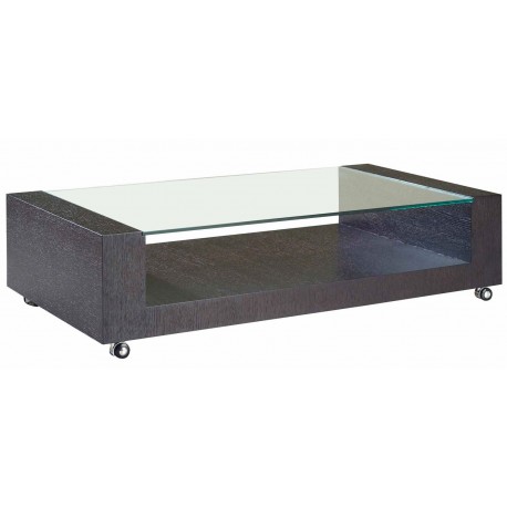Modern coffee table with casters