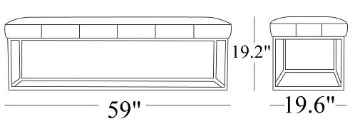 Modern bench Capri dimensions