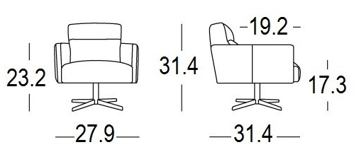 Lounge chair Jackson dimensions