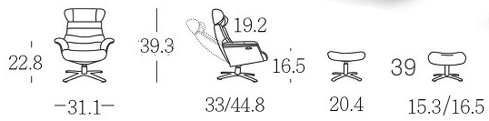 Lounge chair Comfort dimensions