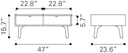Padre coffee table dimensions