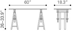 Console table Lado dimensions