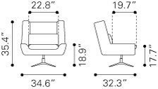 lounge chair enzo dimensions